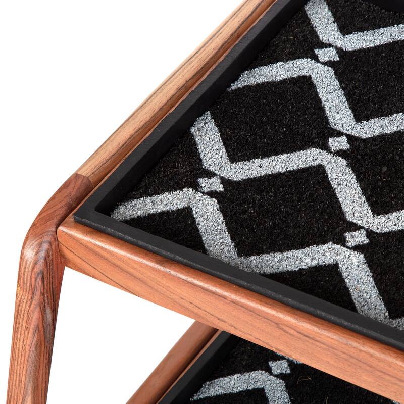 Jani Double-Tier Natural Stand 2-Pair Rubber Boot Trays