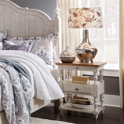 Farmhouse Reimagined Antique White 1-Drawer Night Stand
