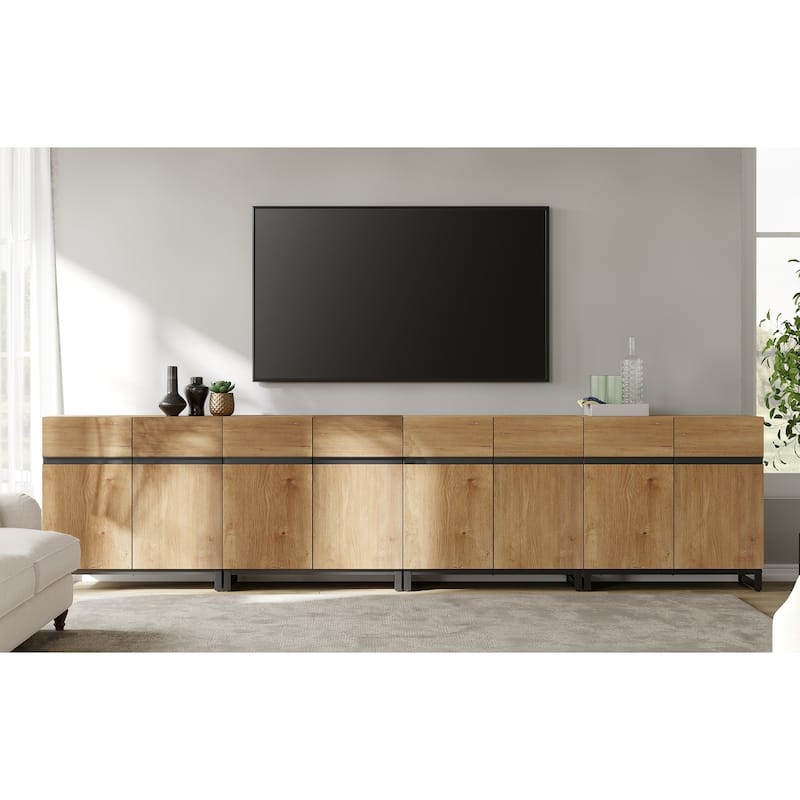 Modern TV Stand for TVs up to 120 inch, 4 in 1 TV Console with Adjustable Shelves, Media Console Table
