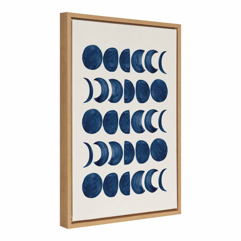 Kate and Laurel Sylvie Moon Phases Framed Canvas by Teju Reval of SnazzyHues