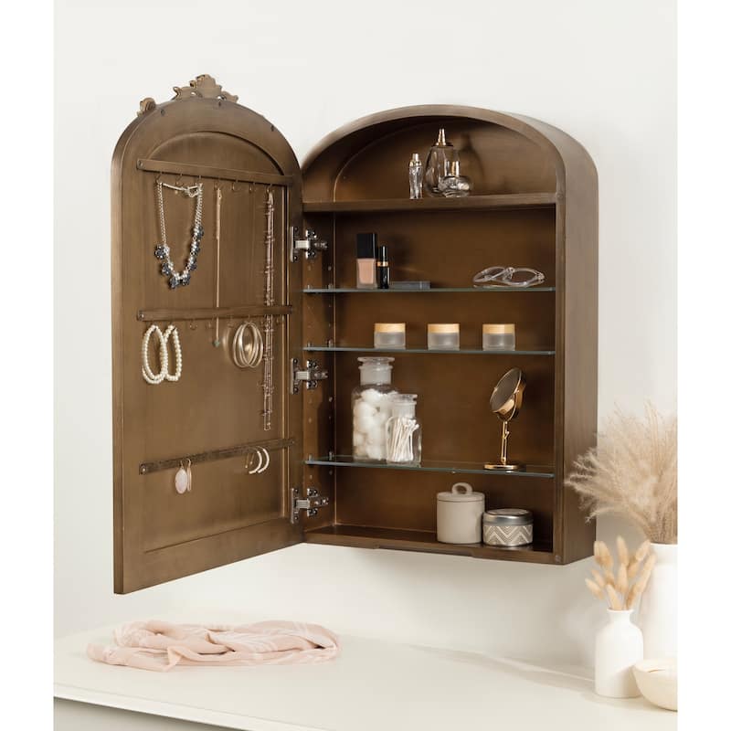 Kate and Laurel Arendahl MDF Jewelry Cabinet with Mirror - 20x6x30