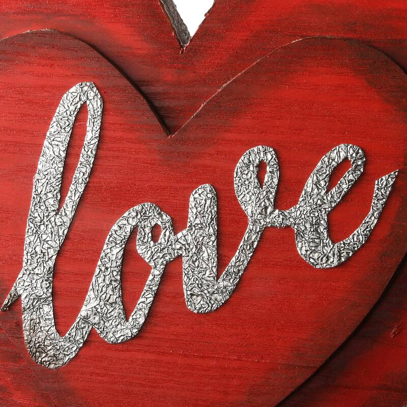 National Tree Company 14 in. Wood Valentine Heart Wall Piece - 14 in