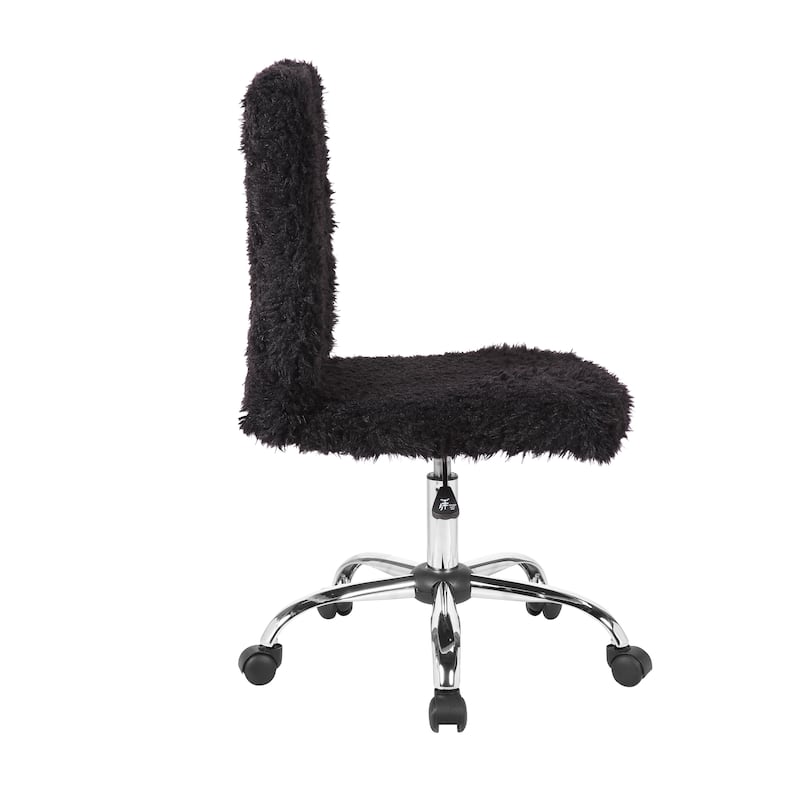 Porthos Home Alva Swivel Office Chair, Shaggy Fabric Upholstery