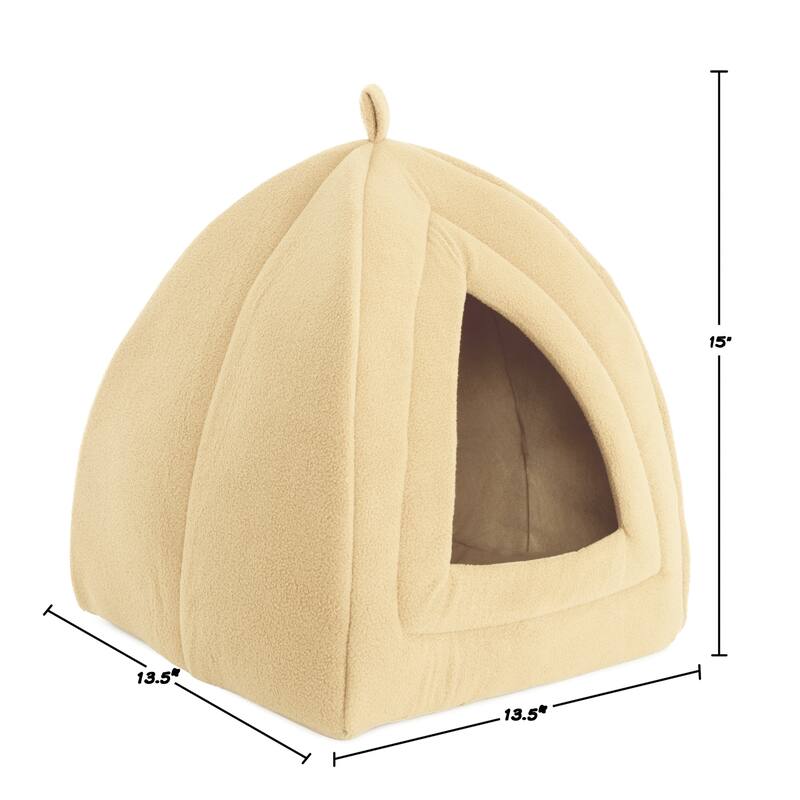 Petmaker Cozy Kitty House Cave Plush Cat Tent Bed with Removable Foam Cushion