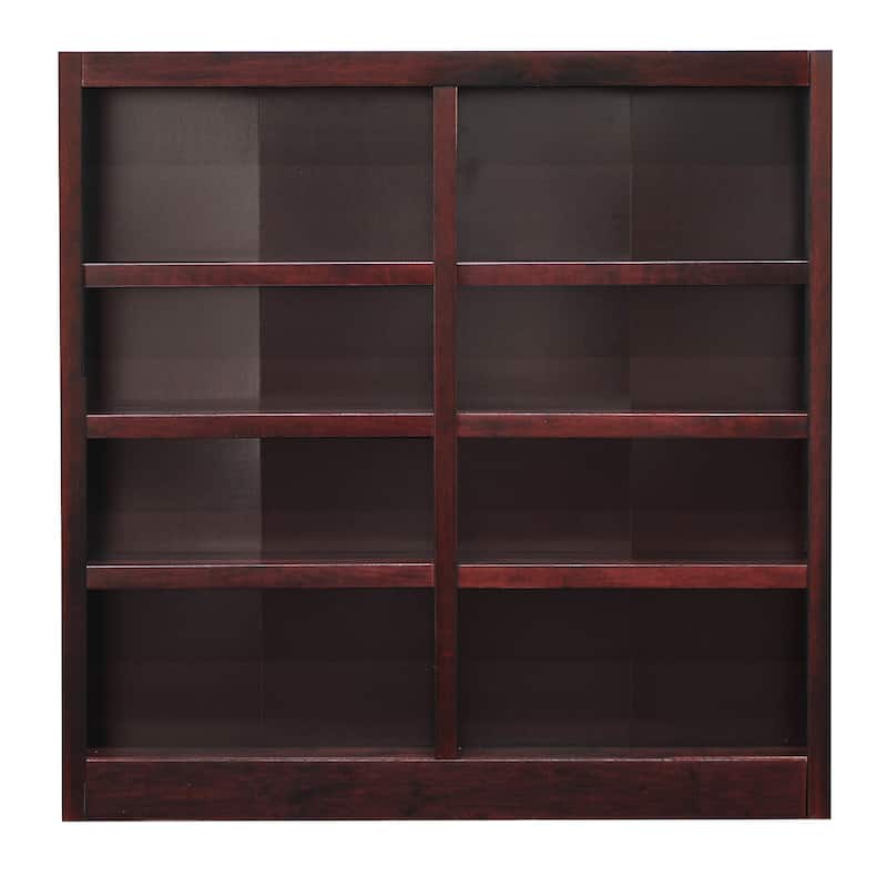 Concepts in Wood Double Wide Wood Bookcase, 8 Shelf, 48 inch Tall - Cherry