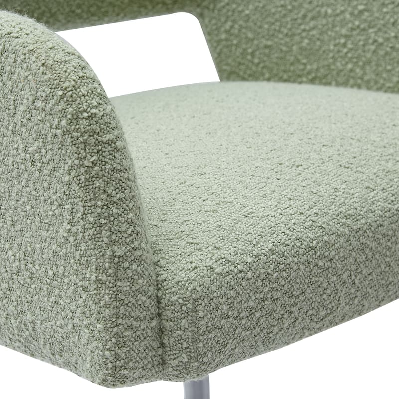 Boucle Upholstered Office/ Desk Chair - Swivel/ Adjustable Height