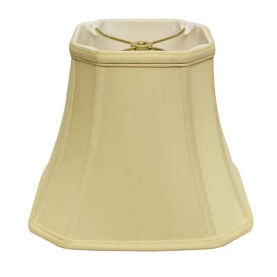 HomeRoots 14" Antique White Slanted Square Bell Monay Shantung Lampshade - 14