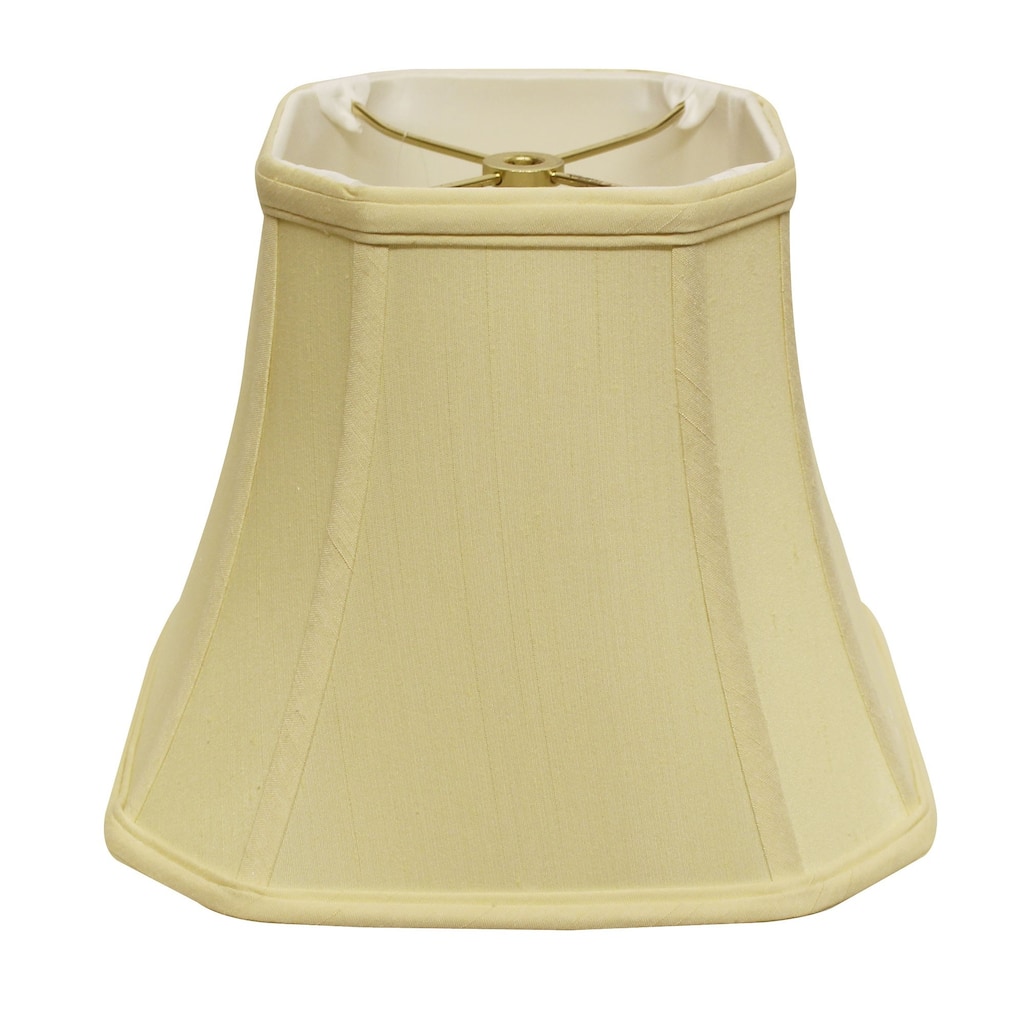 HomeRoots 14" Antique White Slanted Square Bell Monay Shantung Lampshade - 14