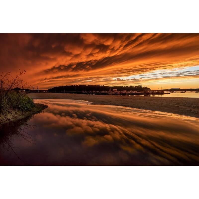 Summer Beach Sunset Reflection Photography by Wayne Collamore Art Poster - Print On Demand