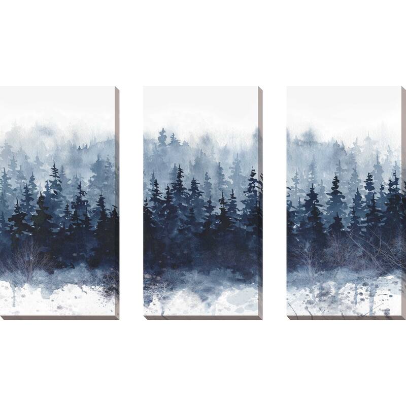 "Indigo Forest" 3 Piece Set on Canvas