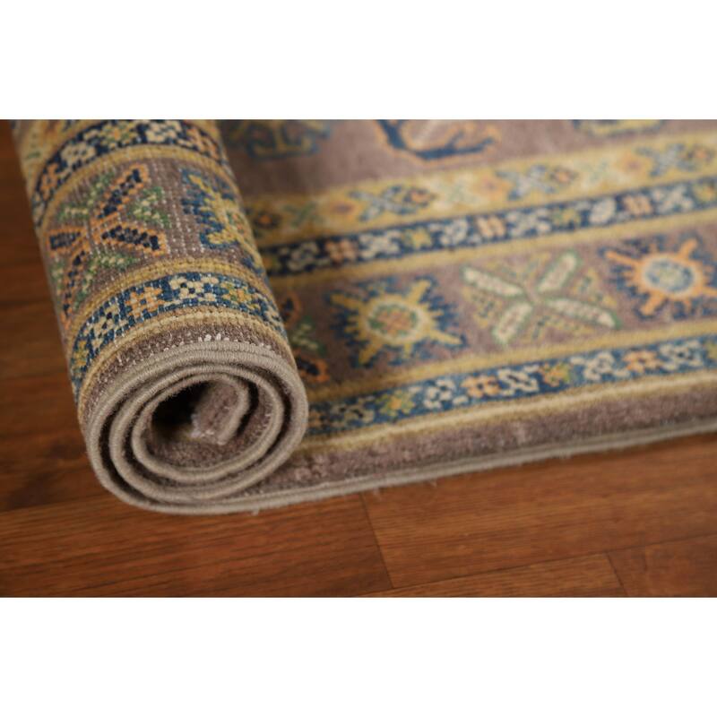 Brown Kazak Foyer Rug Handmade Traditional Wool Carpet - 2'9"x 4'3"