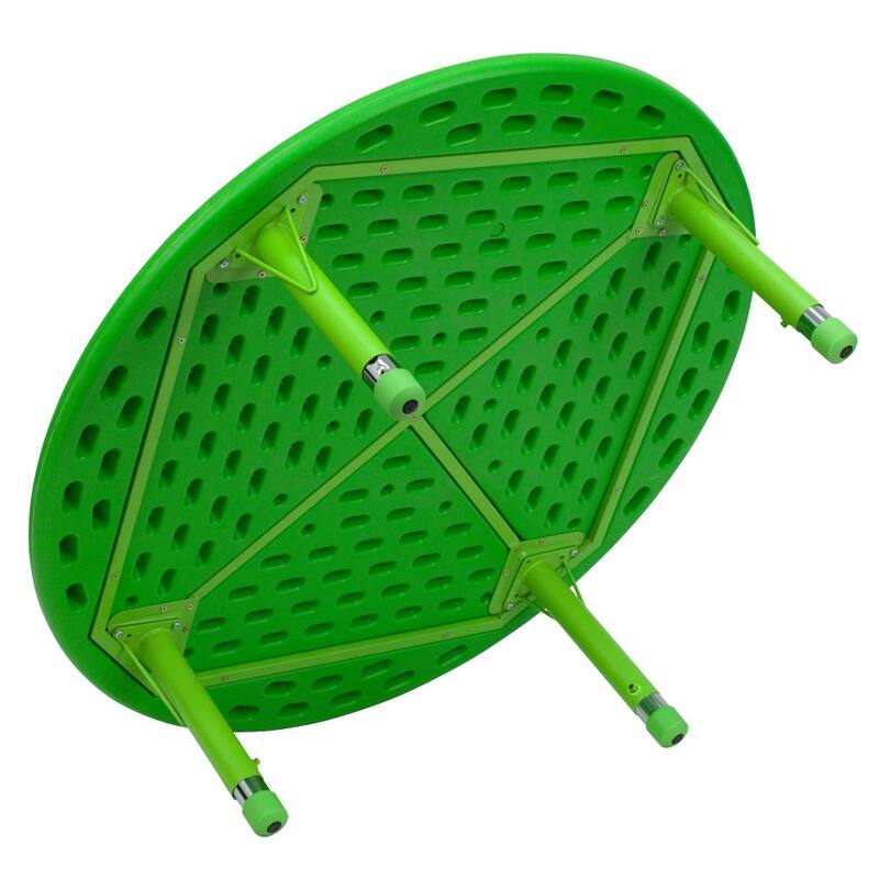 45" Round Plastic Height Adjustable Activity Table for 4 - 45"D x 45"W x 14.5" - 23.75"H