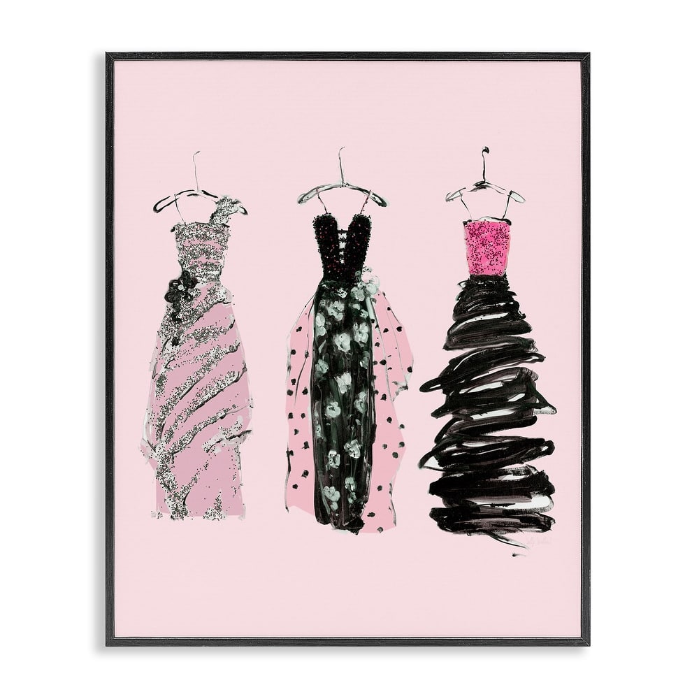 Stupell Abstract Fashion Gowns Framed Giclee Art Design By Sally Swatland