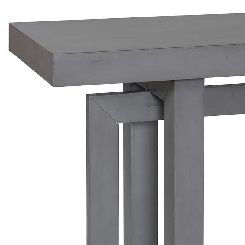 59.1 in. W Contemporary Console Table with Wood Top
