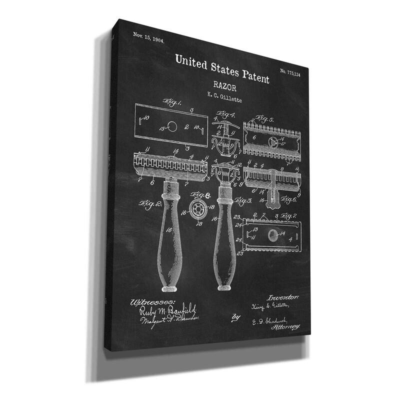 Epic Graffiti 'Razor Blueprint Patent Chalkboard' Canvas Wall Art