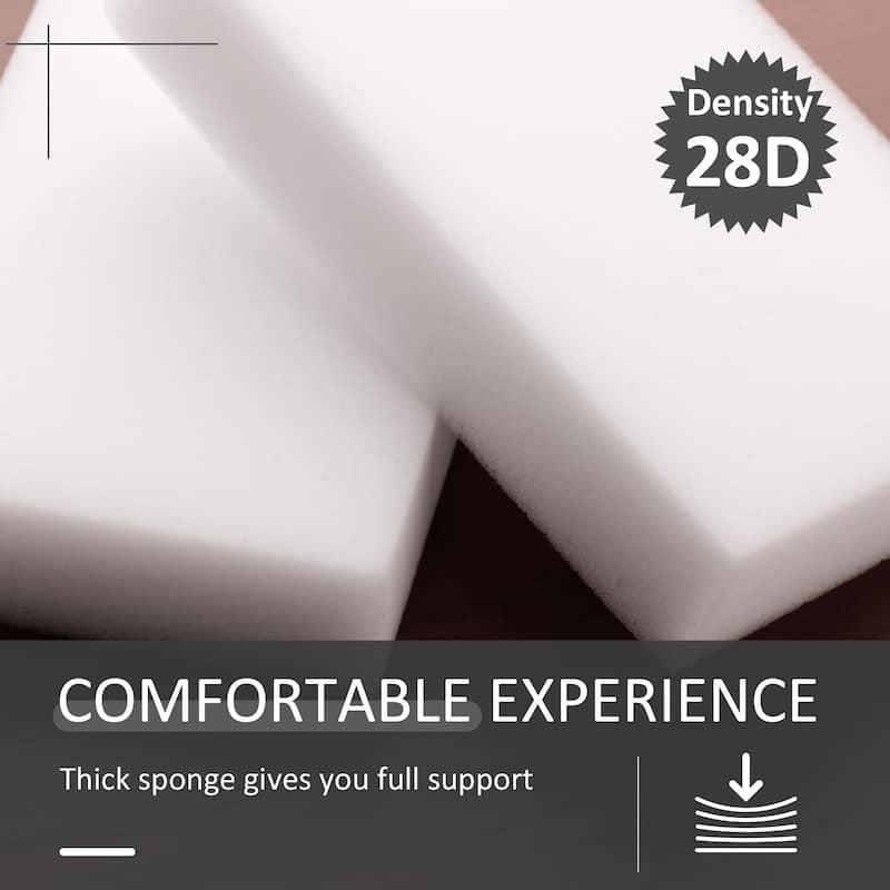 HOMCOM 15'' Small Padded Ottoman Foot Stool with Wrinkle Fabric Design, Thick Sponge Padding and Solid Base