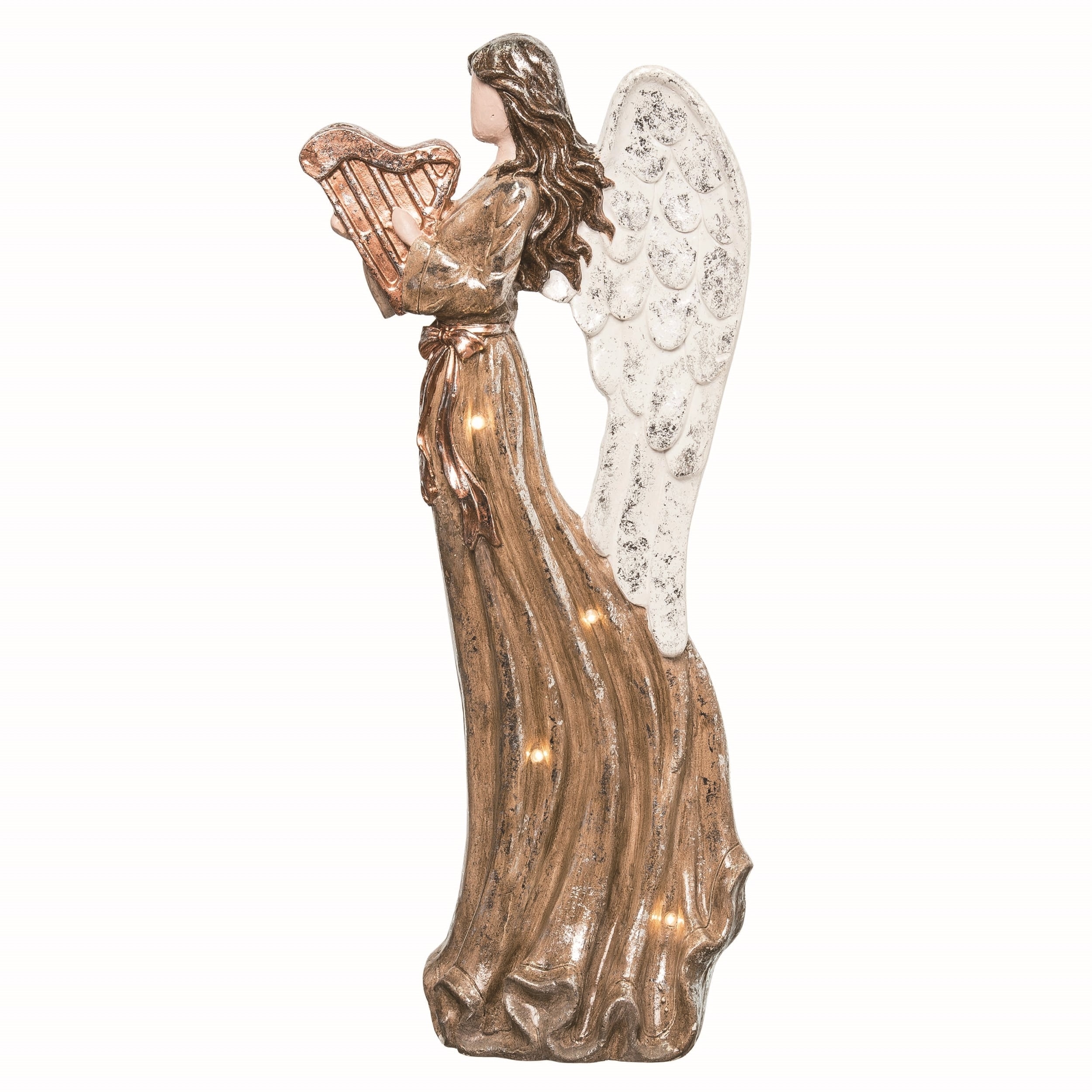 Transpac Resin Gold Christmas Glitz Light Up Angel