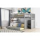 preview thumbnail 5 of 23, Full over Full Bunk Bed with Twin Size Trundle Grey