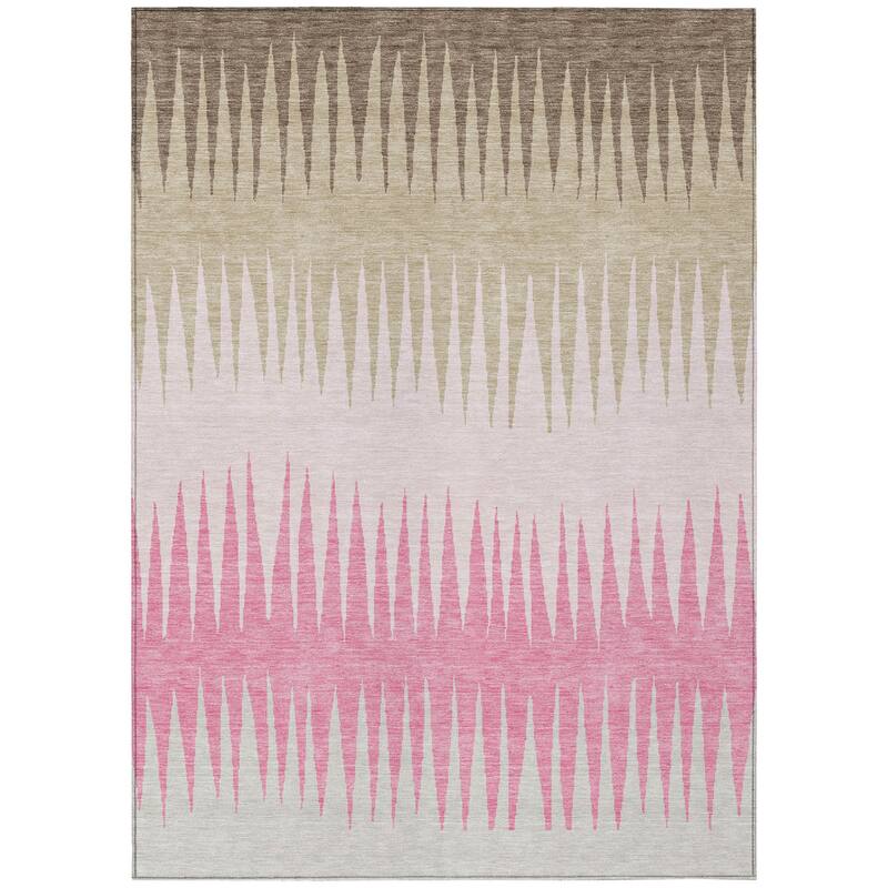 HomeRoots Striped Transitional Rectangle Outdoor Rug