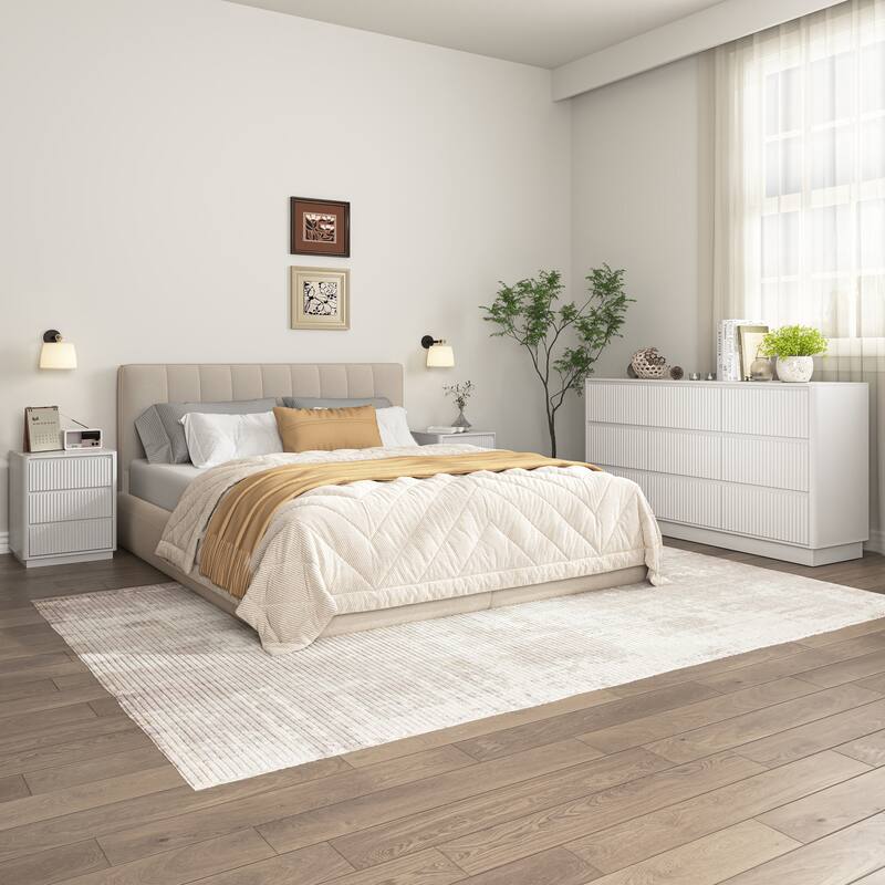 Large Floor Chest of Drawers 9 Drawer Dresser for Bedroom, Freestanding Storage Cabinet Side Table TV Stand