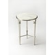 preview thumbnail 1 of 0, Handmade Darrieux White and Silvertone Iron and Aluminum End Table (India) Marble