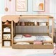 preview thumbnail 3 of 25, Multifunction Full Size House Bed Frame w/ 2 Drawers & Built-in Wardrobe(with Curtain), Wood Storage Bed Frame for Kids, Teens