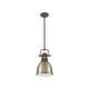 preview thumbnail 11 of 9, Golden Lighting 3604-S RBZ Duncan 9" Wide Mini Pendant