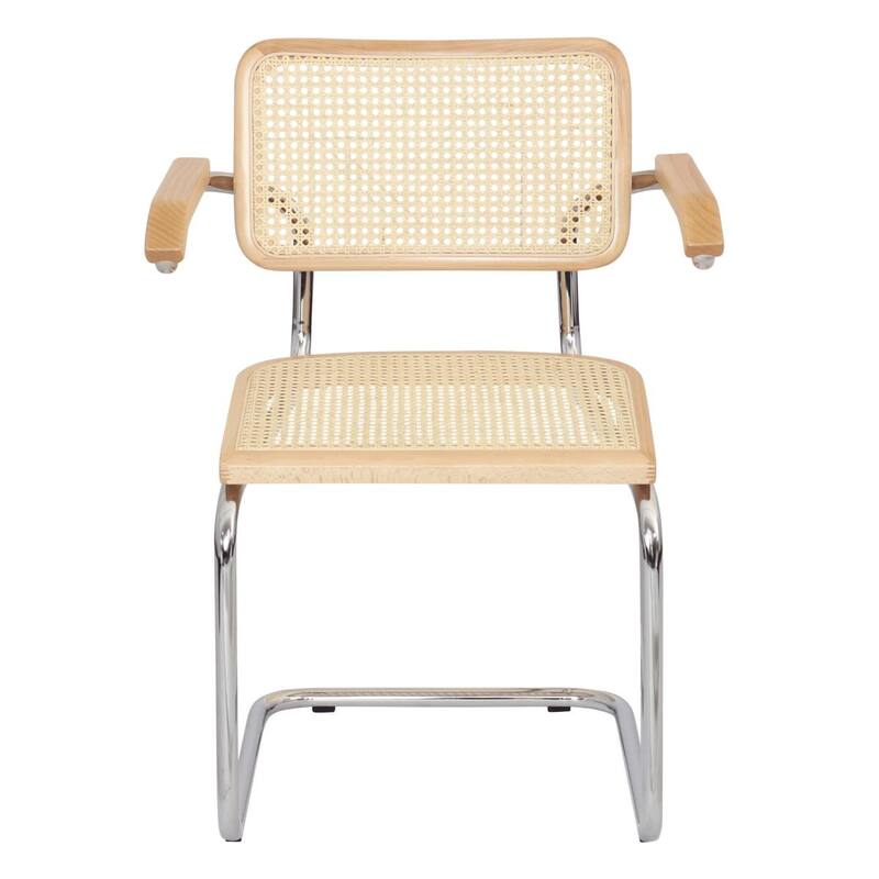 Breuer Chair Company Marcel Breuer Cesca Cane Cantilever Armchair Arm Chair w/ Chrome Steel Frame (Various Wood & Cane Colors)