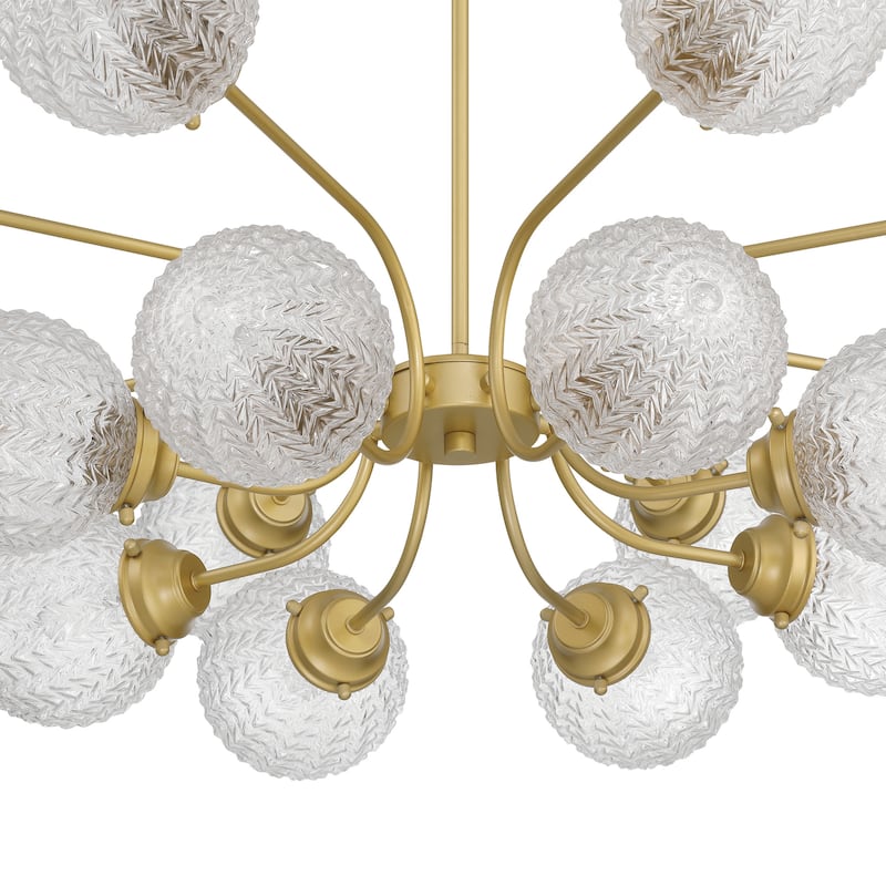 Mid-century Modern 16-light Dimmable Sputnik Chandelier with Art Glass - 34.5