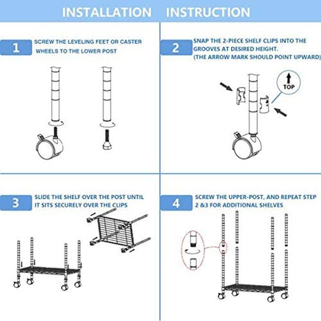 4-5 Tiers Storage Shelving Unit Adjustable Metal Organizer Wire Rack
