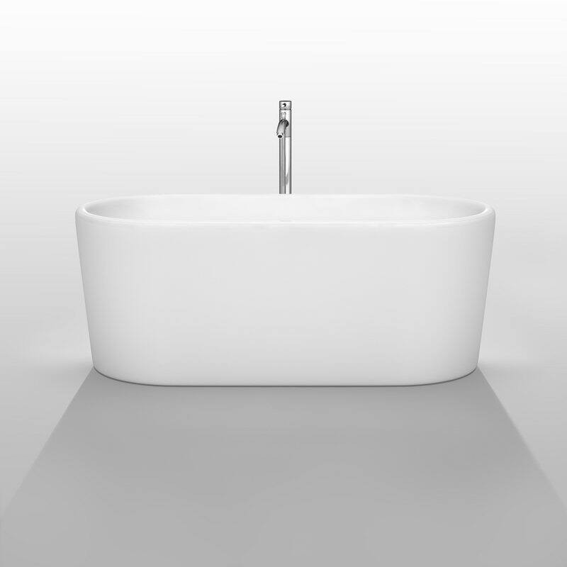 Wyndham Collection Ursula 59" Free Standing Acrylic Soaking Tub with