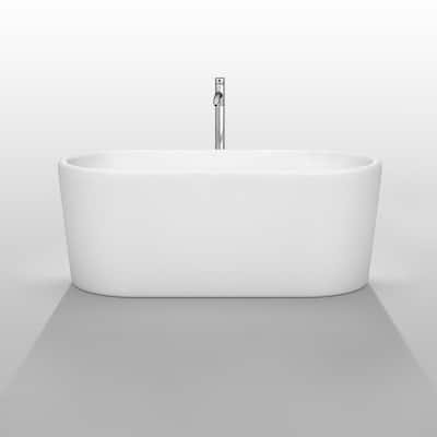 Wyndham Collection Ursula 59" Free Standing Acrylic Soaking Tub with