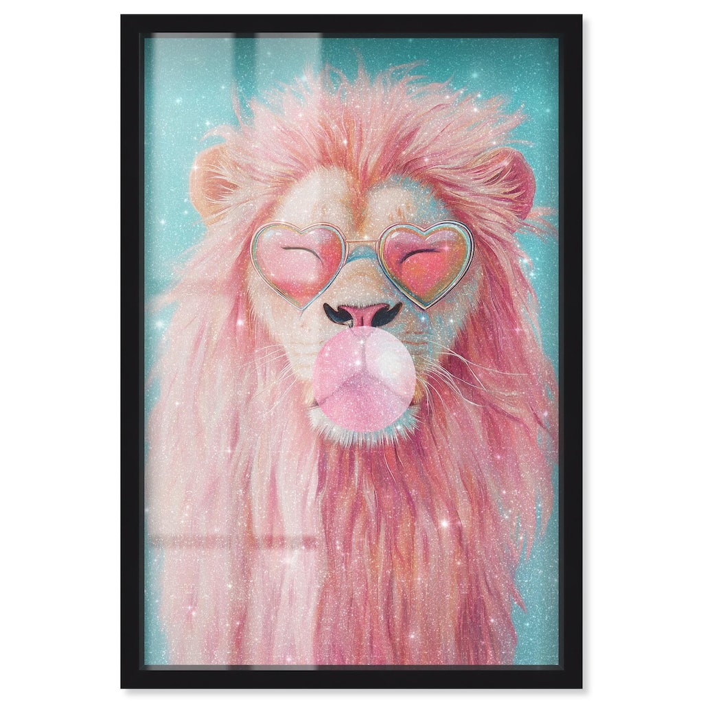 Pastel Lion Bubblegum Shadowbox by Art Remedy