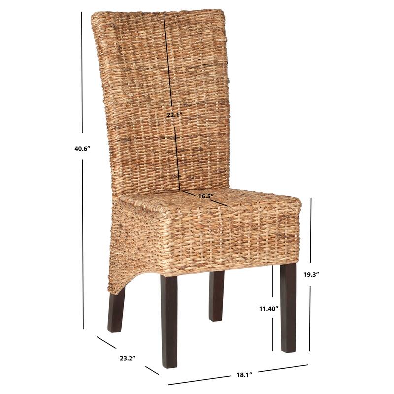 SAFAVIEH Georgetta Dining Natural Dining Chair (Set of 2) - 18.1" x 23.2" x 40.6" - 18Wx23Dx41H