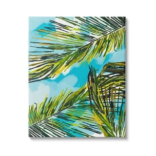 Stupell Palm Leaves Blue Sky Canvas Wall Art Design by Amelia Noyes ...