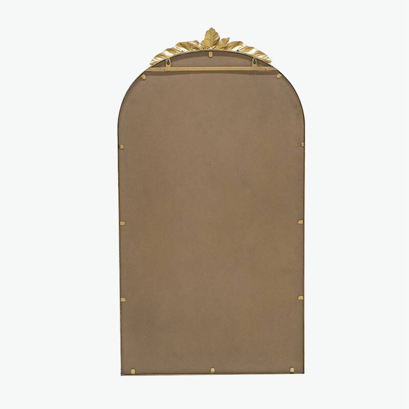 24" x 42" Arched Wall Mirror with Gold Metal Frame
