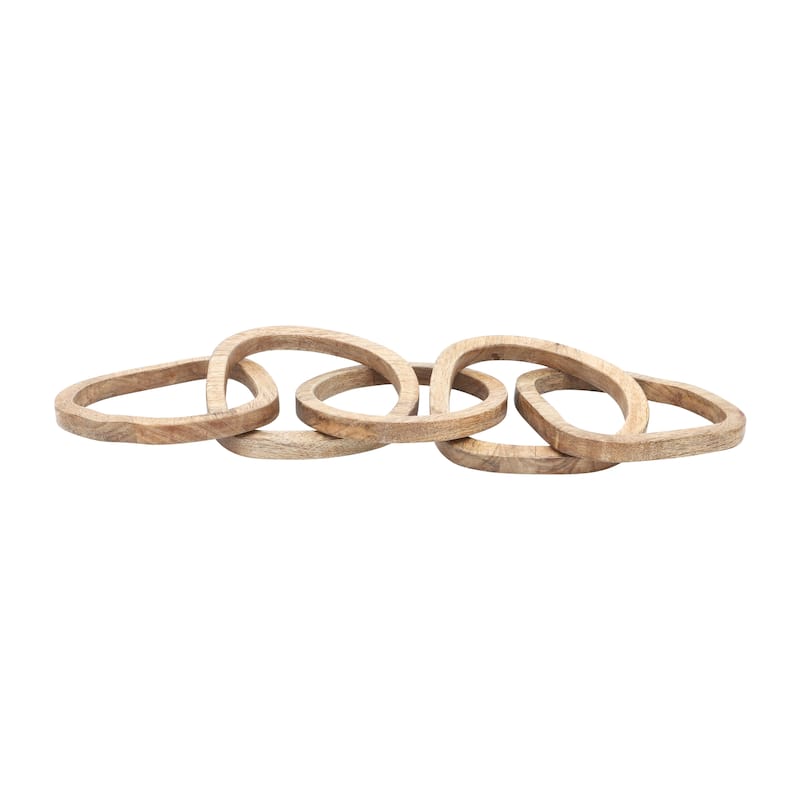 Sagebrook Home Wooden Link Sculpture Decor Contemporary Rustic Brown