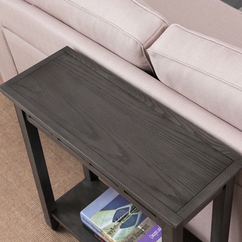 Copper Grove Ixia Rustic Oak and Slate Tile Hall Stand