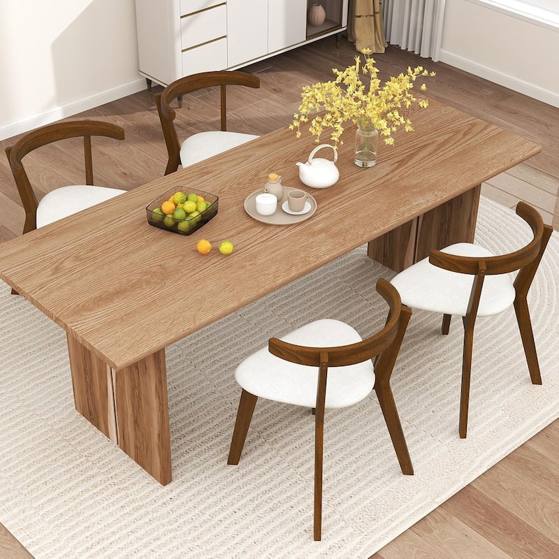 2/4PCS Wooden Dining Chairs Farmhouse Armless Upholstered Side Chairs