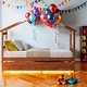 preview thumbnail 2 of 10, Twin Size Wooden House Bed Platform Bed with Twin Size Trundle and Solid Construction