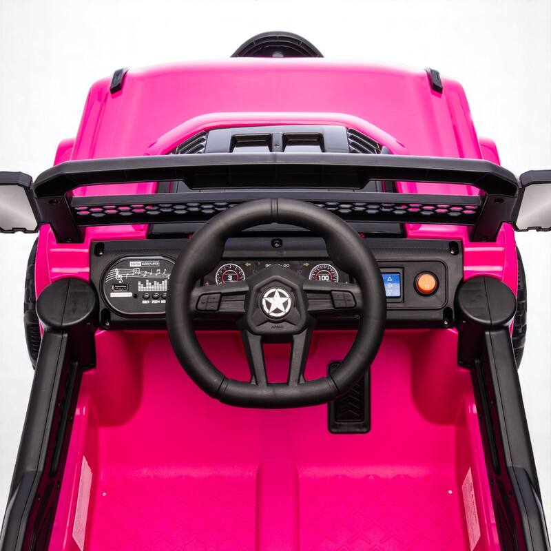 12V Kids Electric Ride-On Car with truck car Remote Control, 4 Motors, Bluetooth, LED& Power Display - Battery Powered Vehicle