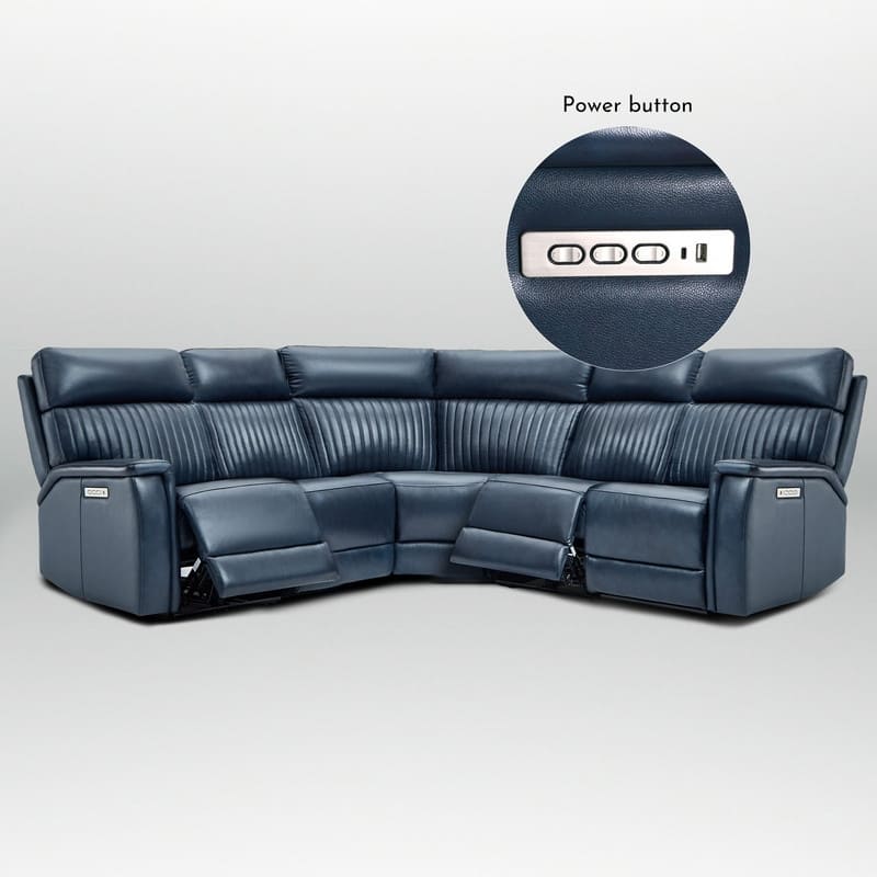 Cole 105" W Genuine Leather Power Reclining sectional sofa with USB&USB-C Port,power armlesschair