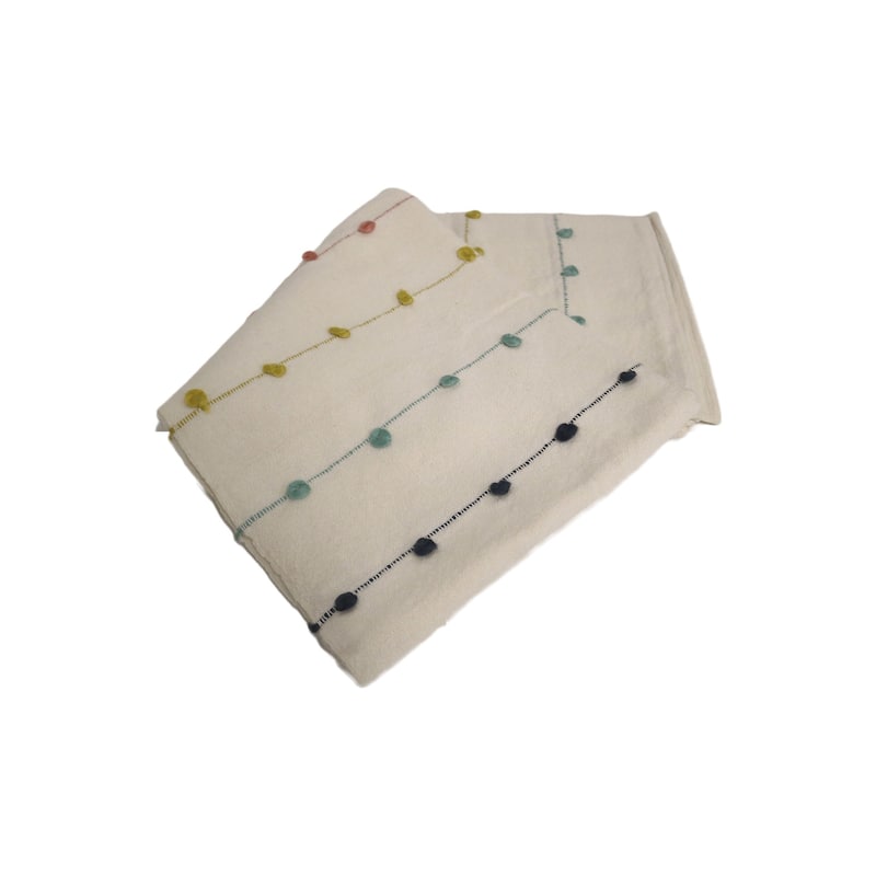 Home&Manor Handcrafted Wool & Cotton Throw Blanket
