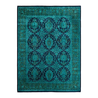 Overdyed, One-of-a-Kind Hand-Knotted Area Rug - Blue - 6' 2" x 8' 4"