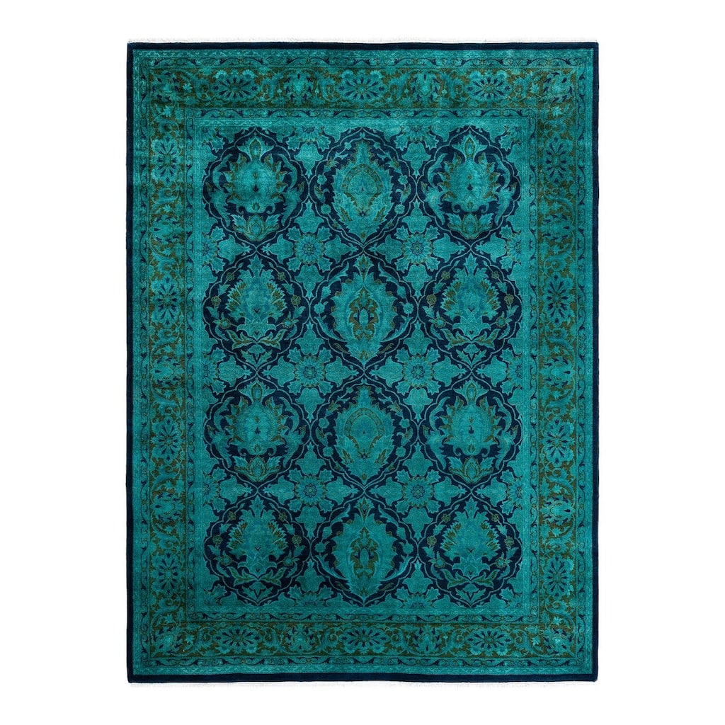 Overdyed, One-of-a-Kind Hand-Knotted Area Rug - Blue - 6' 2" x 8' 4"
