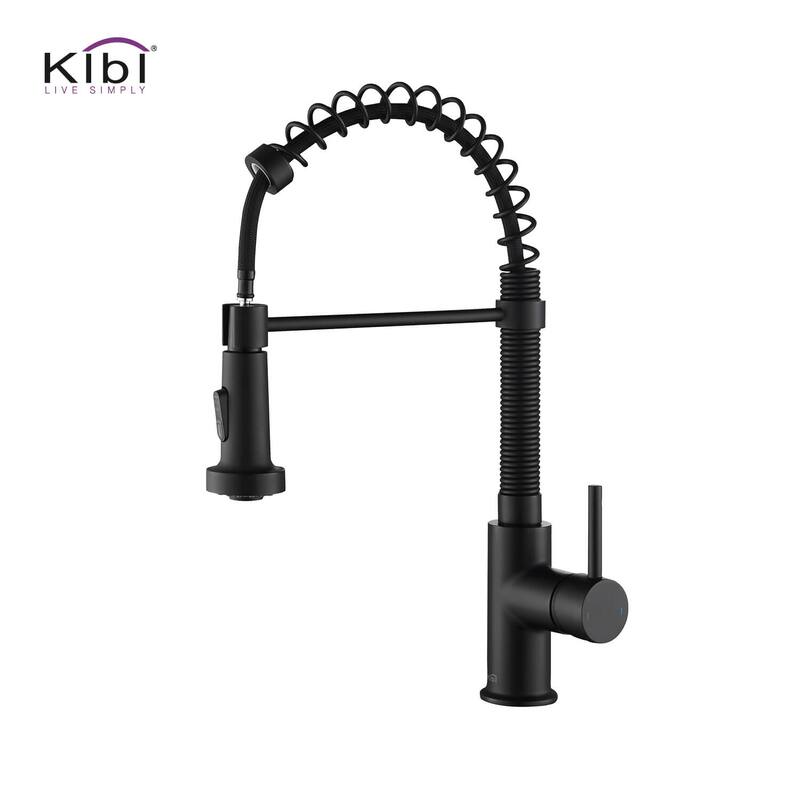 Aurora Single Handle Pull Down Kitchen Sink Faucet - Matte Black