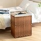 preview thumbnail 1 of 78, Laundry Hamper with Lid Rattan Basket with Removable Bags and Wheels