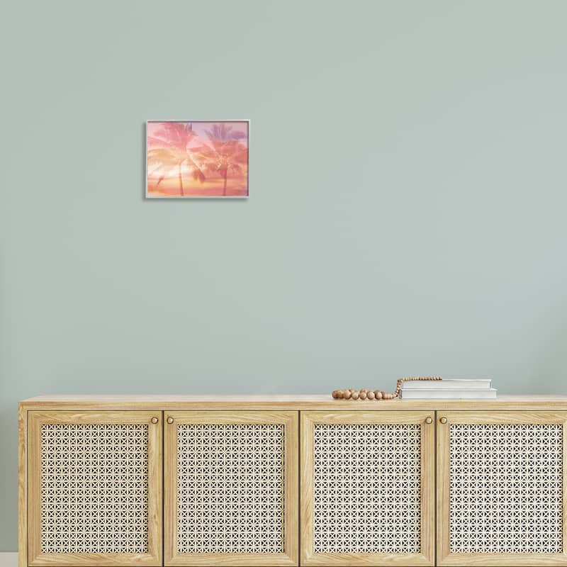 Stupell Summer Palm Trees Sunrise Tropical Windblown Leaves Framed Wall Art, Design by Mia Jensen