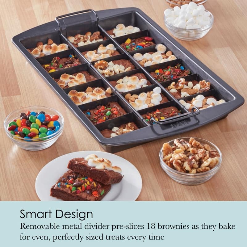 Chicago Metallic Brownie Pan "Pre-Slice Brownies as they Bake", 9x13 Inch