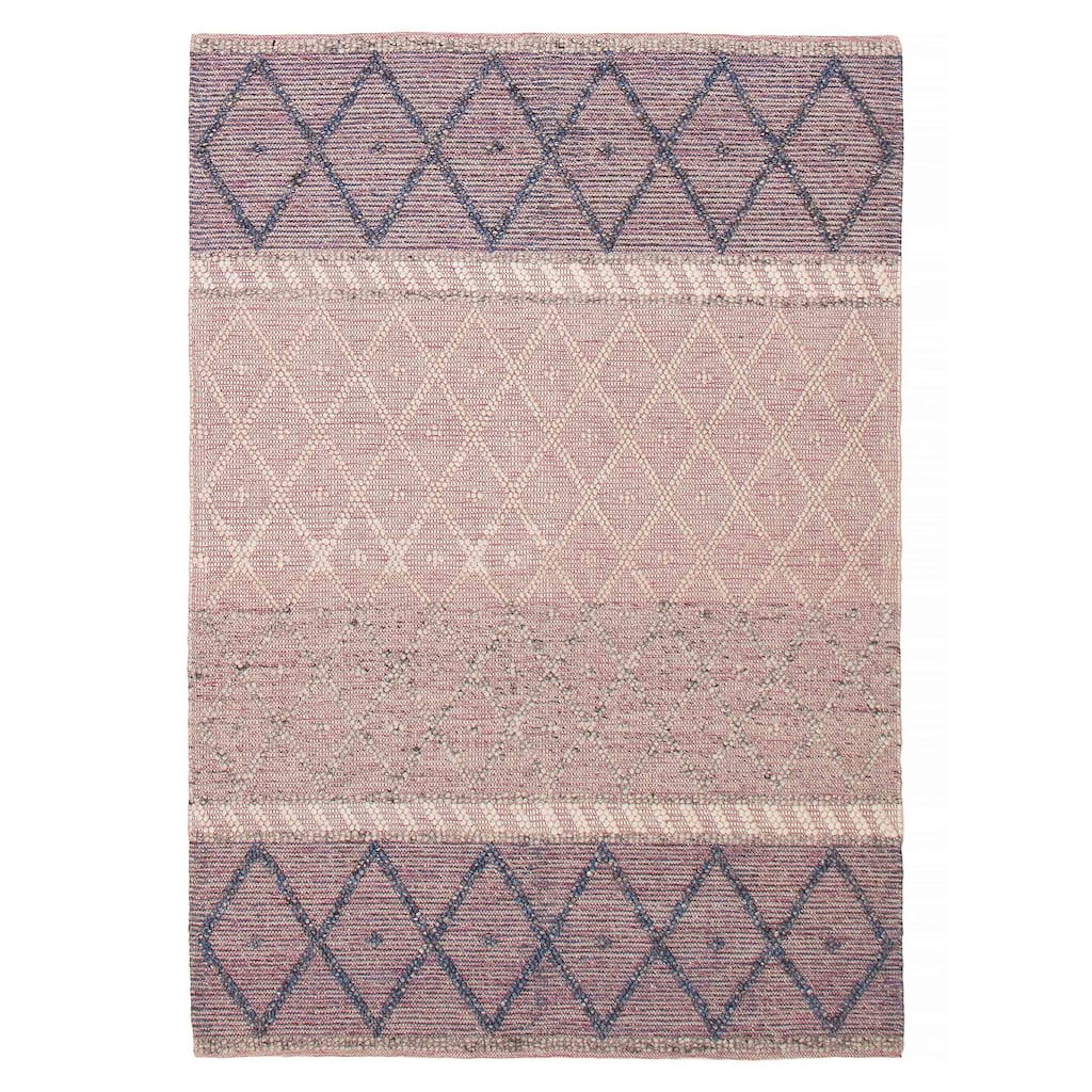 ECARPETGALLERY Braid weave Sienna Grey Wool Rug - 6'1 x 8'10